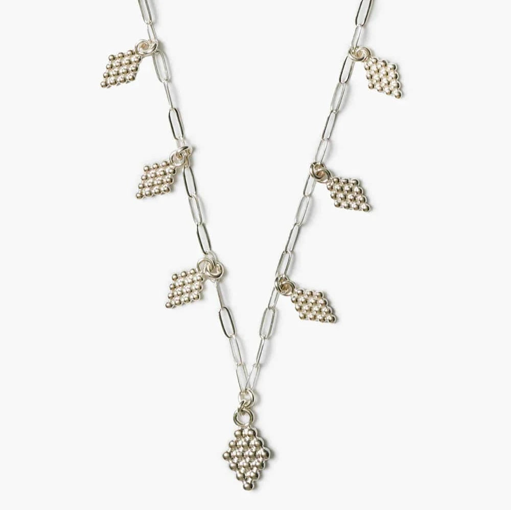 women's necklaces with thin gold chain -Bijou Charm Necklace in Silver