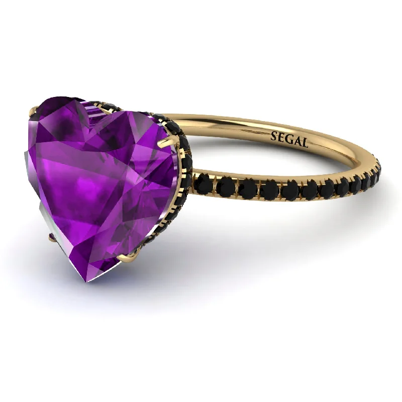 women's engagement rings with princess-cut stone -Heart Shape Amethyst Ring - Noelle No. 307