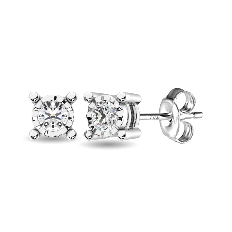 women's earrings with sparkling diamonds -10K White Gold 1/5 Ct.Tw.Diamond Stud Earrings