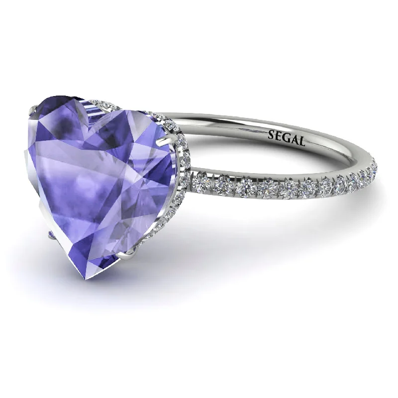 women's engagement rings with modern twist -Heart Shape Tanzanite Ring - Noelle No. 203