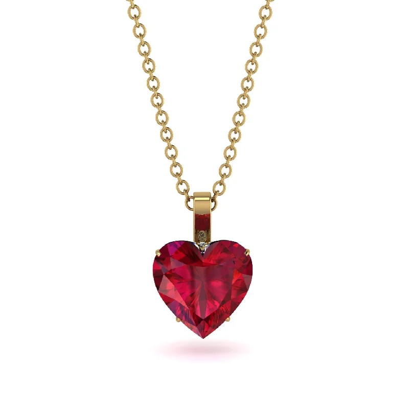 women's necklaces with pearl -Heart Ruby Necklace - Noelle No. 10