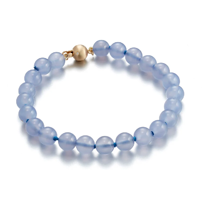 women's bracelets with luxury finish -Laguna Bracelet in Chalcedony & Diamonds