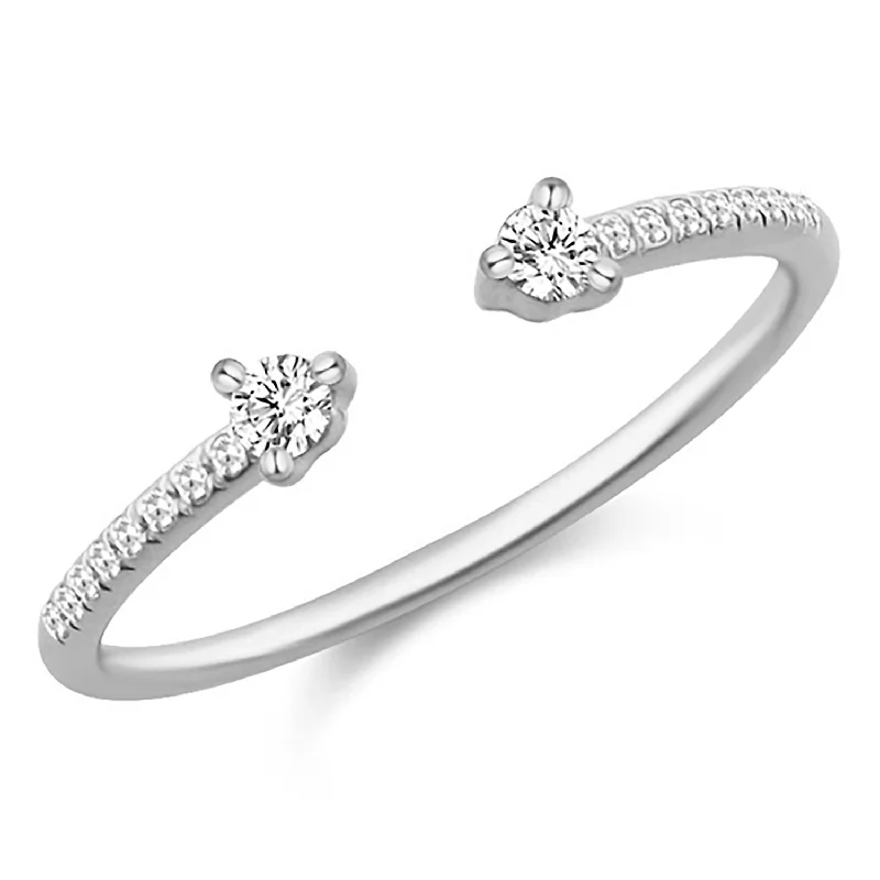 women's engagement rings with vintage design -Diamond Pave Open Wrap Ring set with White Brilliant Diamonds in 14kt Gold