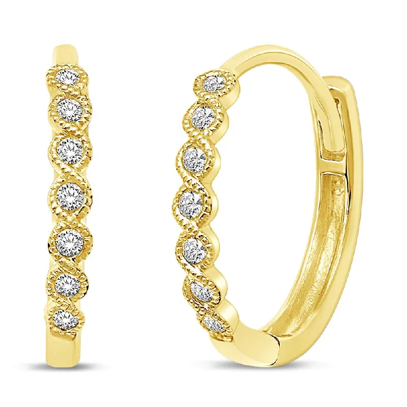 women's earrings with sapphire -14K Yellow Gold 1/6 Ct.Tw. Diamond Stackable Earrings