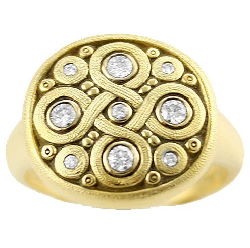 women's rings with cushion-cut diamond -Alex Sepkus Celtic Spring Dome Ring - R-161D