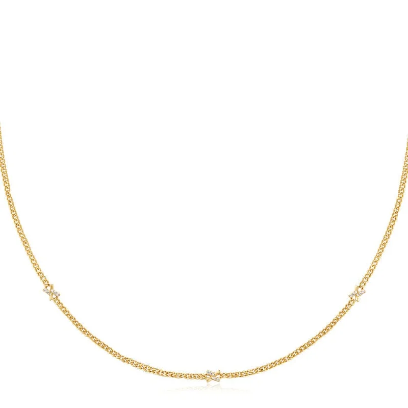 women's necklaces with diamond -Gold Cross Station Necklace