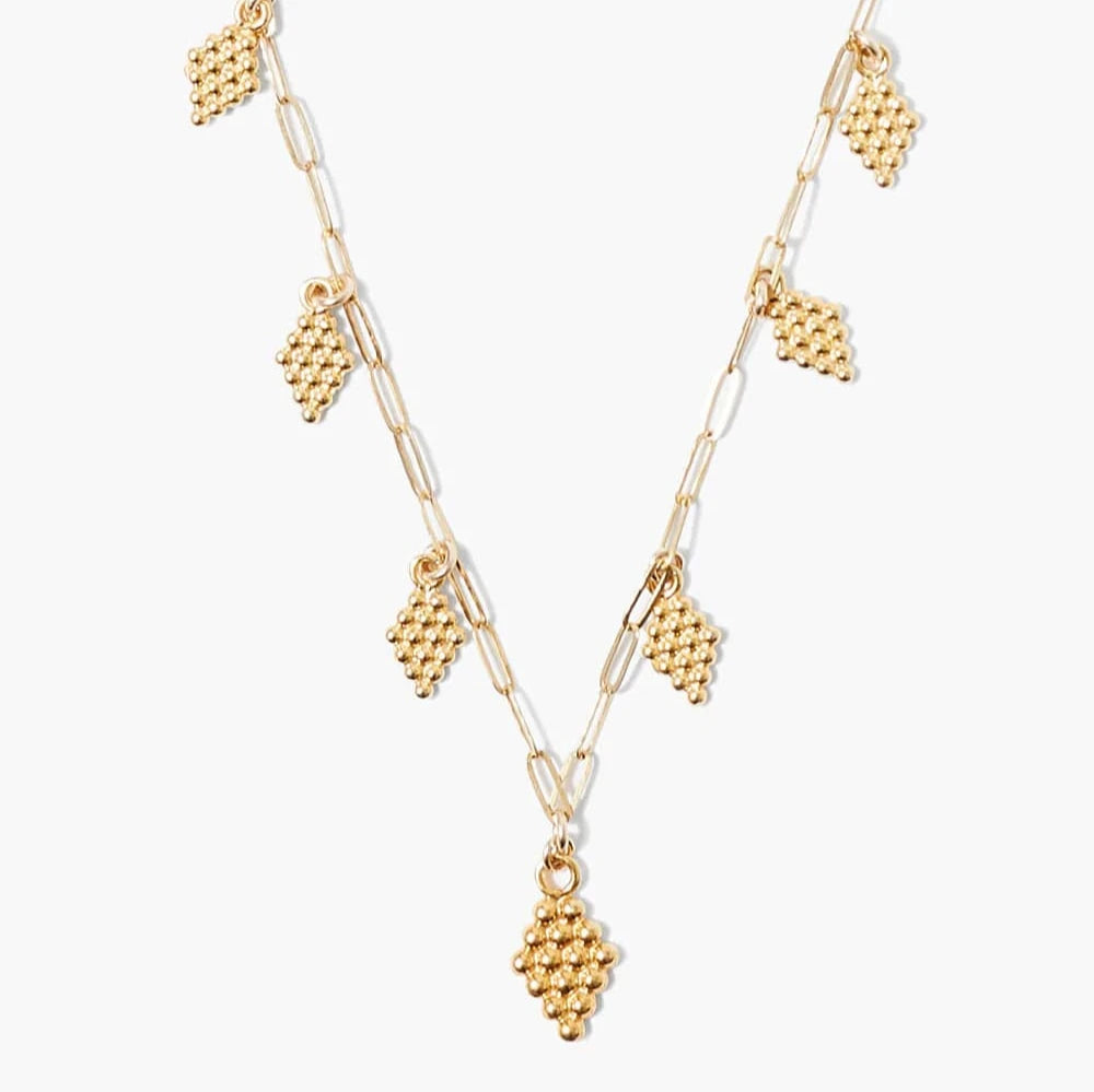 women's necklaces with polished finish -Bijou Charm Necklace in Yellow Gold