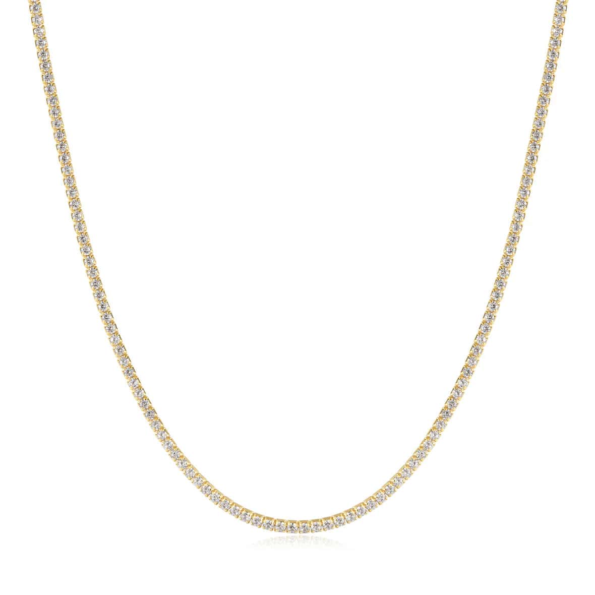 women's necklaces with double-layer chain -Gold Pave Necklace