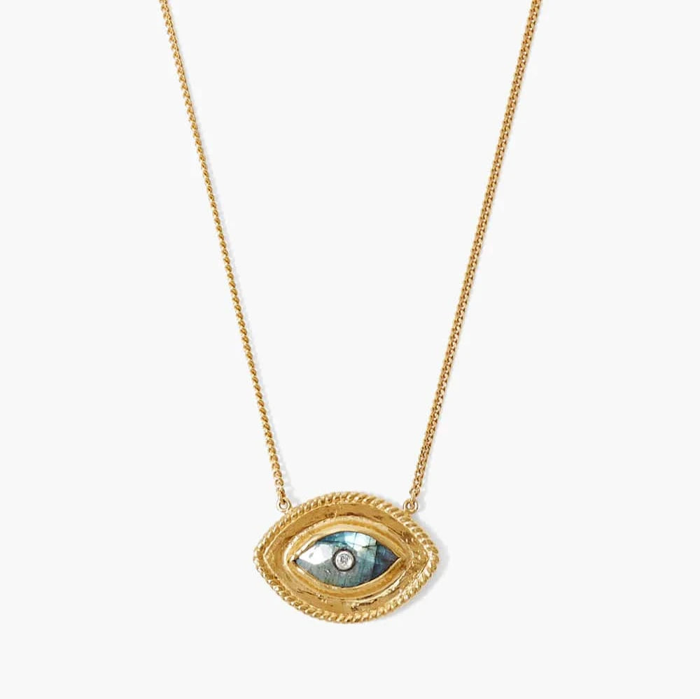 women's necklaces with luxury stones -Labradorite Mariya Evil Eye Necklace