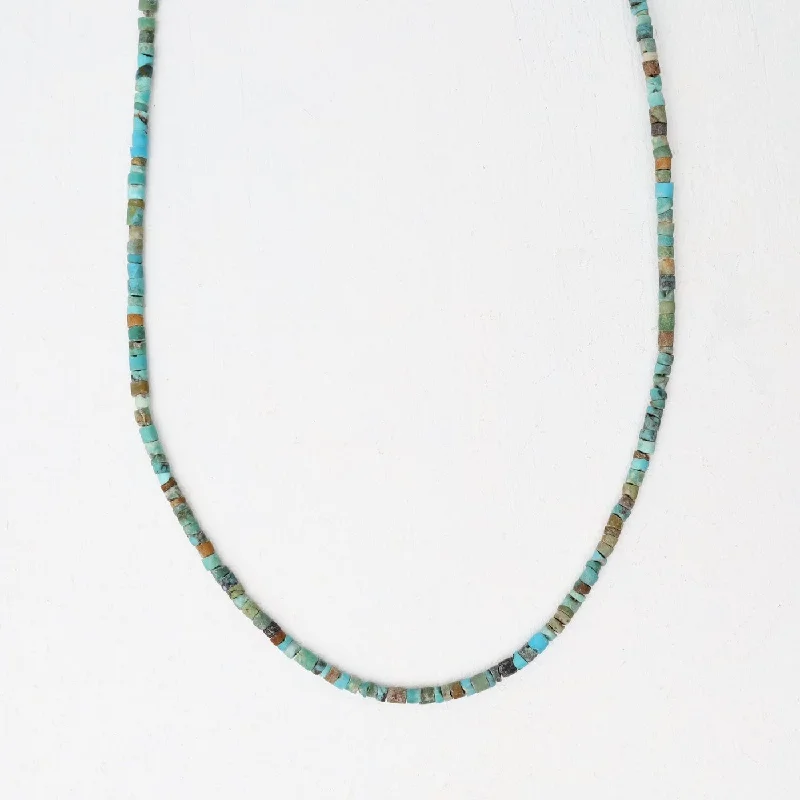 women's necklaces with intricate details -Afghan Turquoise Simple Stone Necklace