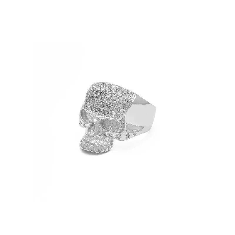 women's engagement rings with infinity design -Diamond Skull Head Ring