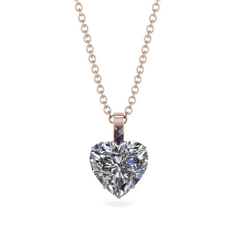 women's necklaces with chain design -Heart Diamond Necklace - Noelle No. 62