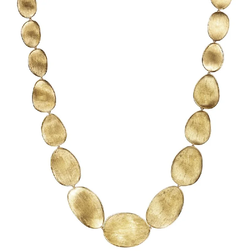 women's necklaces with gold-plated finish -Marco Bicego Lunaria Oval Eternity Station Yellow Gold Necklace CB1777