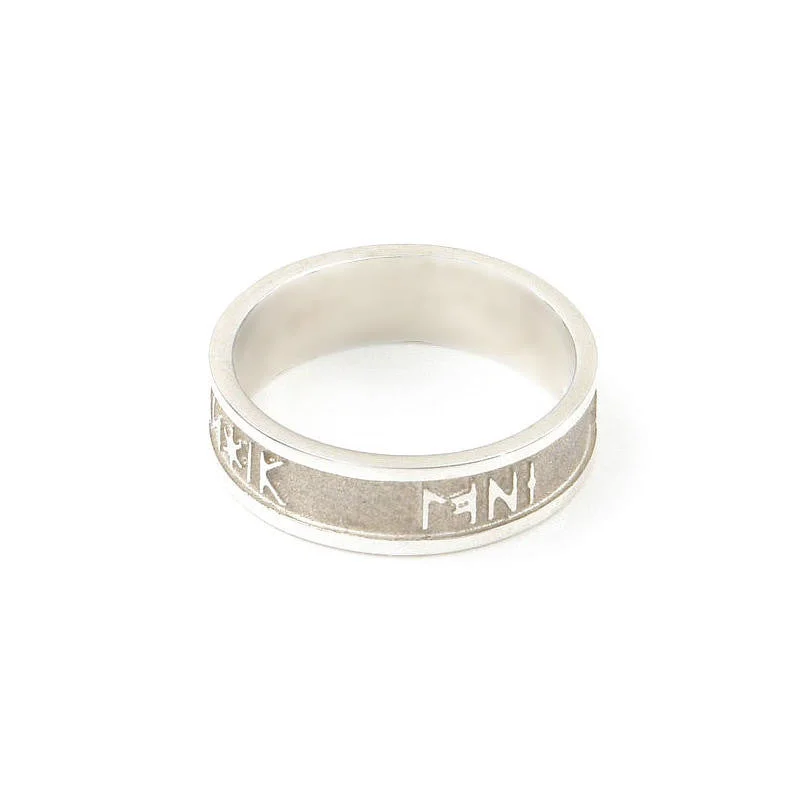 women's rings with moonstone -Narrow Runic Friendship Ring