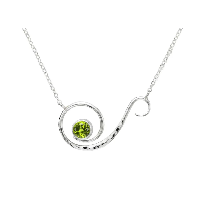 women's necklaces with diamond -Faceted Peridot Poseidon Necklace