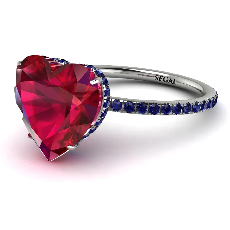 women's engagement rings with modern style -Heart Shape Ruby Ring - Noelle No. 72