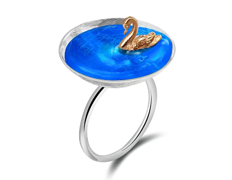 women's rings with minimal stones -Swan Ring