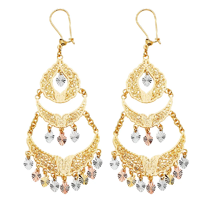 women's earrings with small studs -14K Chandelier Earrings