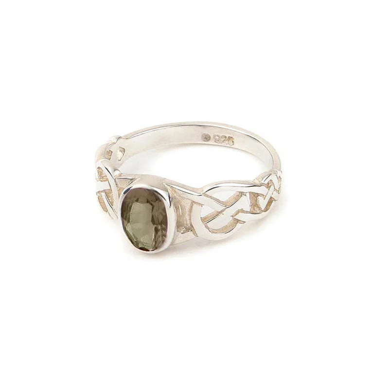 women's rings with simple band -Smoky Quartz Ring In Silver