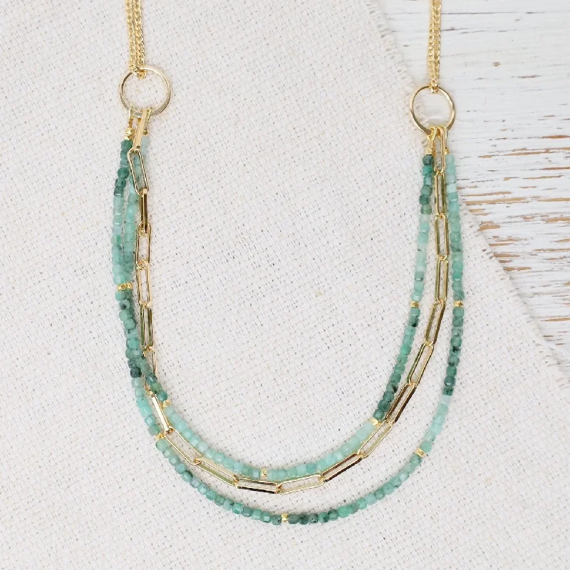 women's necklaces with gold-plated finish -Emerald Solara Necklace