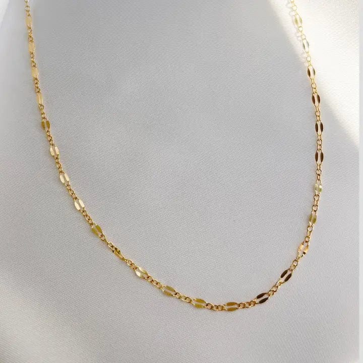 women's necklaces with infinity design -Choker Kamryn Dapped Sequin Layering Chain Necklace Gold