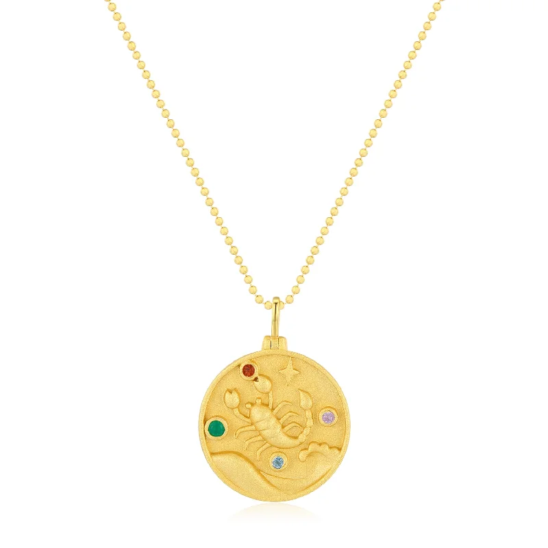 women's necklaces with moon-shaped pendant -Scorpio Zodiac Mantra Necklace