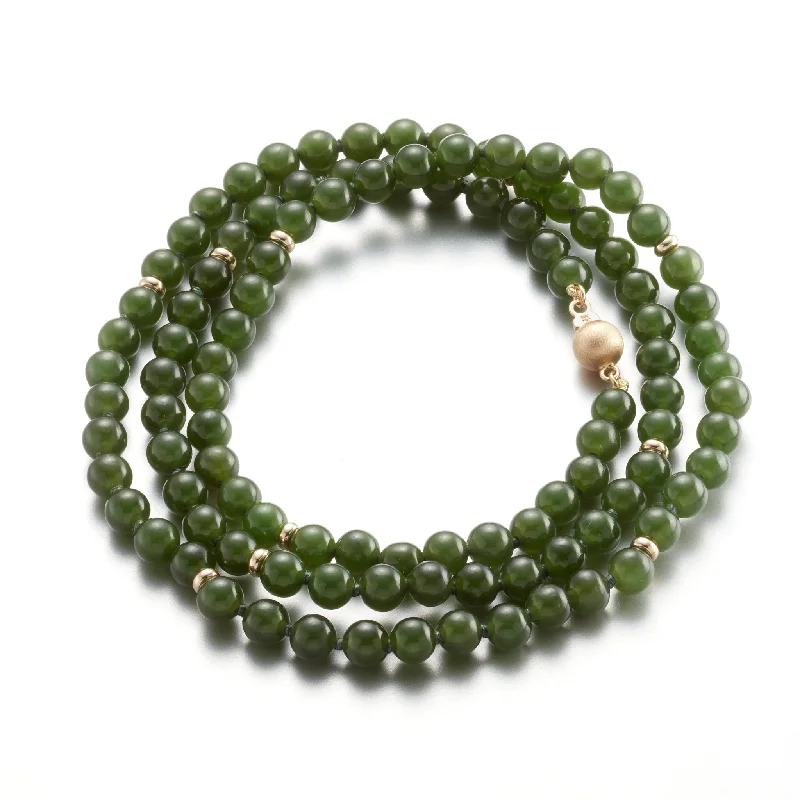 women's bracelets with sparkling diamonds -Wrap Bracelet in Green Nephrite Jade