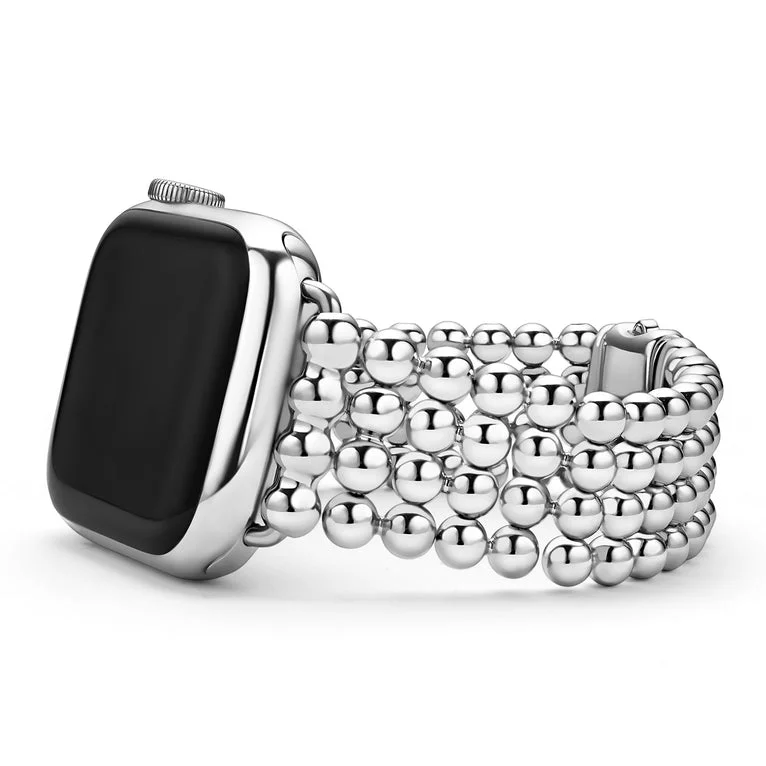 women's bracelets with delicate charms -Stainless Steel Infinite Caviar Beaded Watch Bracelet - 42mm-49mm