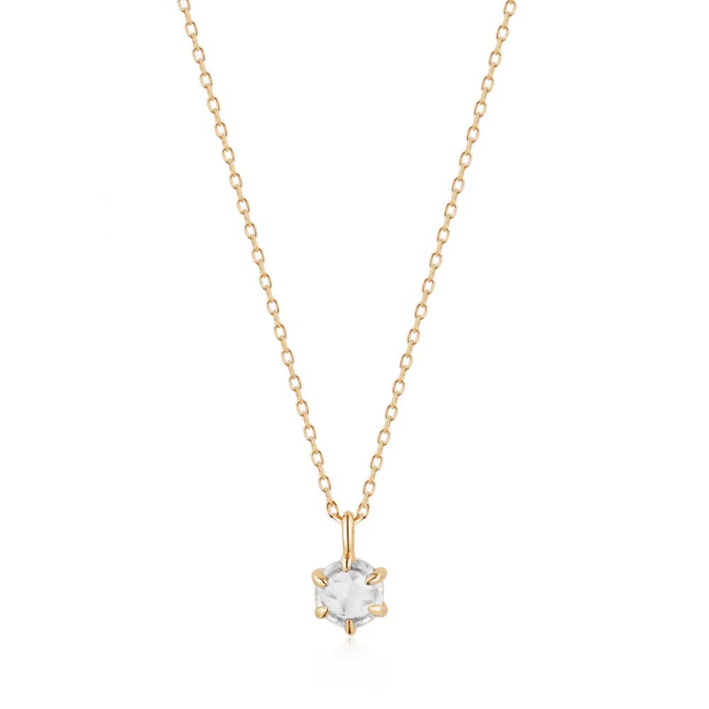 women's necklaces with modern style -Marilyn Rose Cut White Sapphire Solitaire Necklace