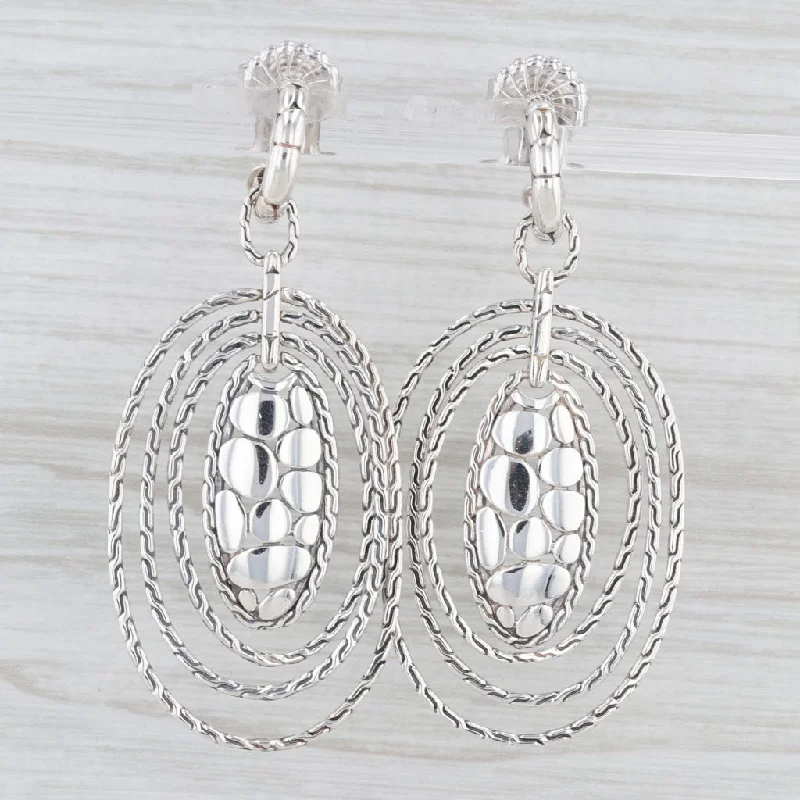 women's earrings with pearl -John Hardy Kali Zen Statement Earrings Sterling Silver Drops Enhancers