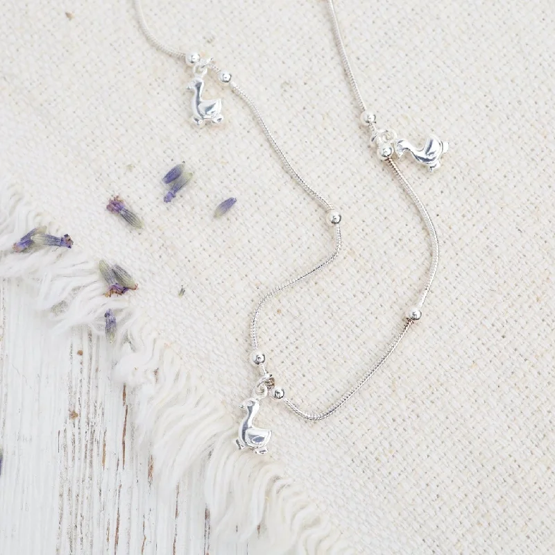 women's necklaces with heart-shaped pendant -Sterling Silver Little Duck Necklace