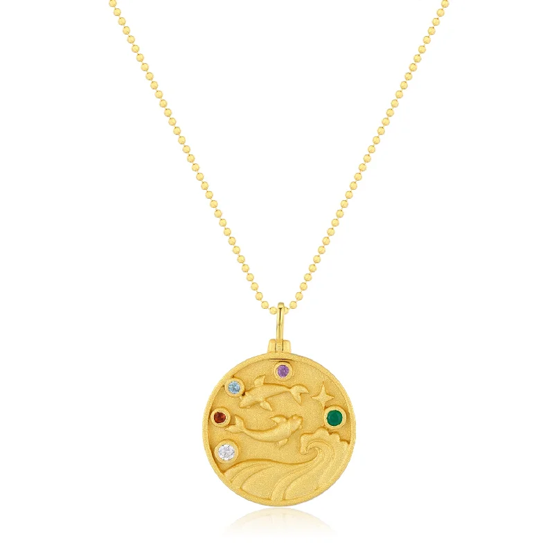 women's necklaces with luxury pendant -Pisces Zodiac Mantra Necklace