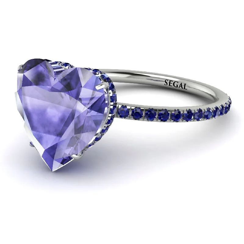 women's engagement rings with unique shape -Heart Shape Tanzanite Ring - Noelle No. 215