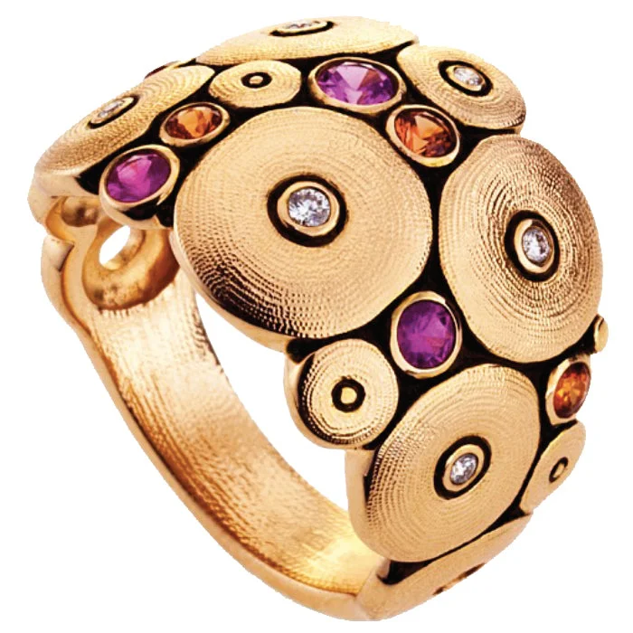 women's rings with floral halo -Alex Sepkus Orchard Ring - R-111RS