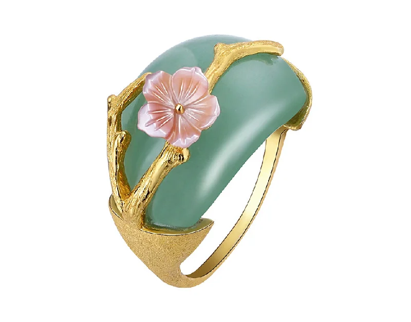 women's rings with antique gold -Plum Blossom Ring II