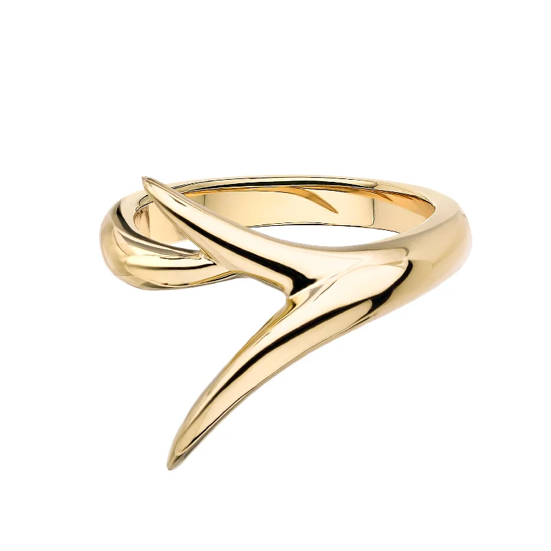 women's rings with classic design -Interlocking Embrace Ring - 18ct Yellow Gold