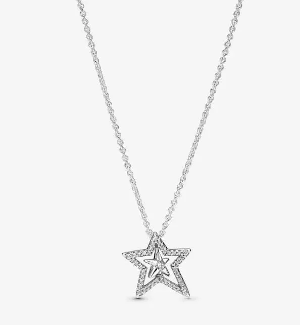 women's necklaces with luxury stones -Pavé Asymmetric Star Collier Necklace