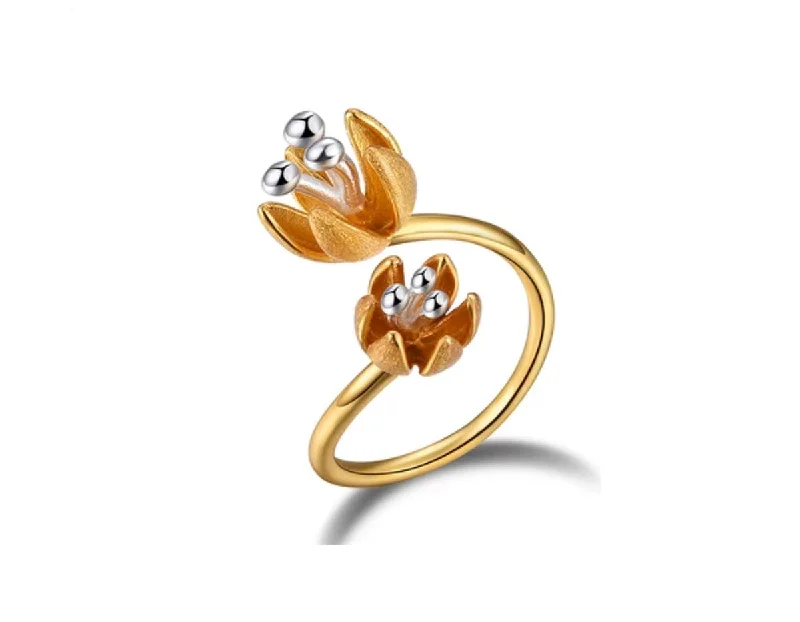 women's rings with round halo -Fresh Blooming Flower Ring