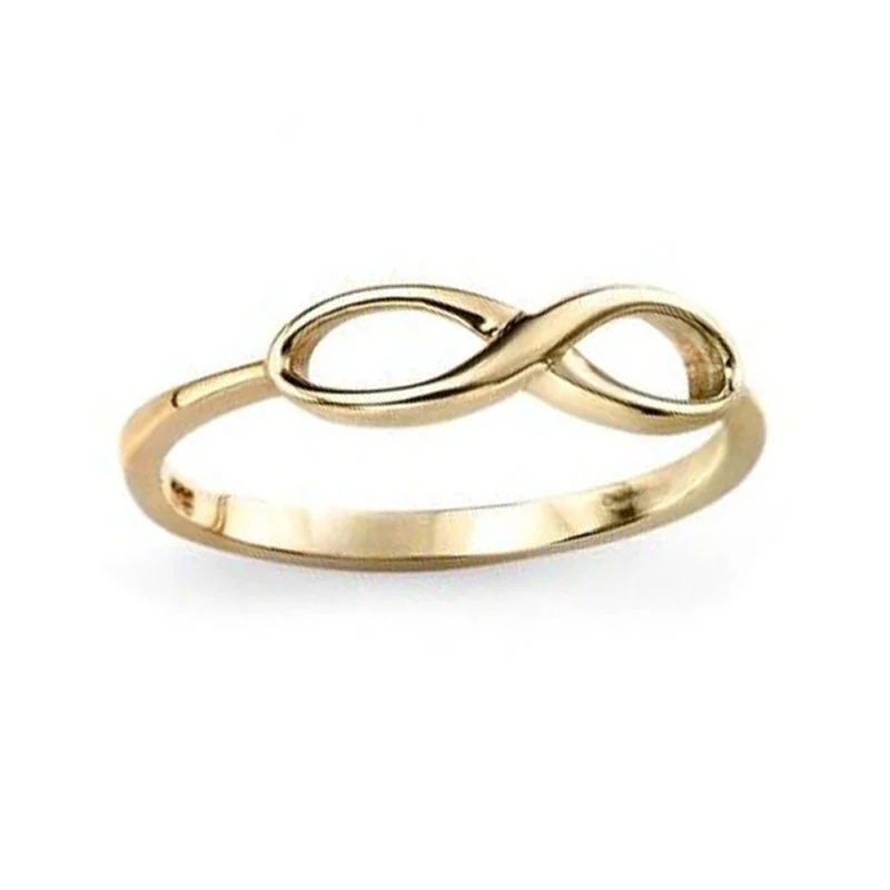 women's rings with geometric design -Scottish Infinity Ring in Yellow Gold