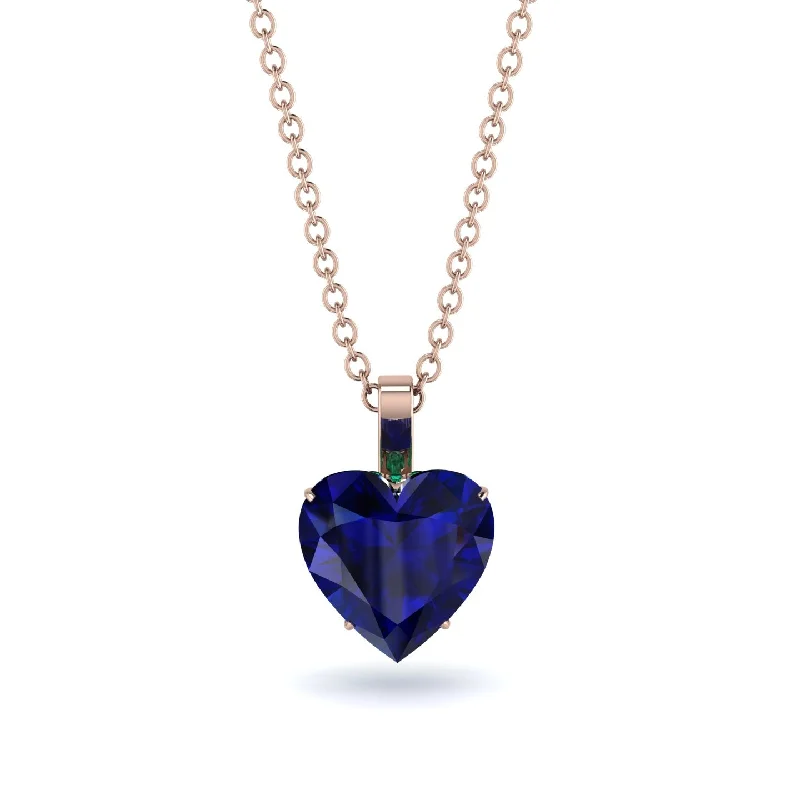 women's necklaces with adjustable clasp -Heart Sapphire Necklace - Noelle No. 29