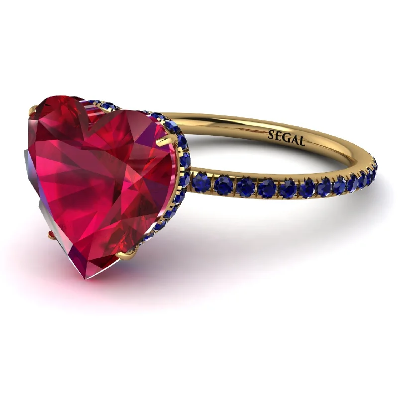 women's engagement rings with solitaires -Heart Shape Ruby Ring - Noelle No. 70