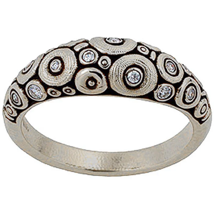 women's rings with classic design -Alex Sepkus Circle Set Ring - R-132P