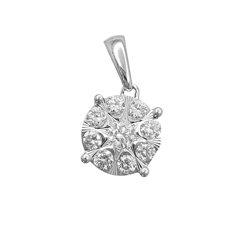 women's engagement rings with pave diamonds -Round Diamond Charm/Pendant (14K)