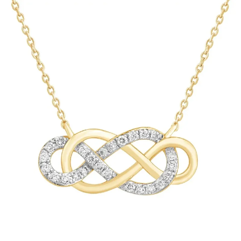 women's necklaces with ruby -Yellow Gold Intertwined Infinity Necklace