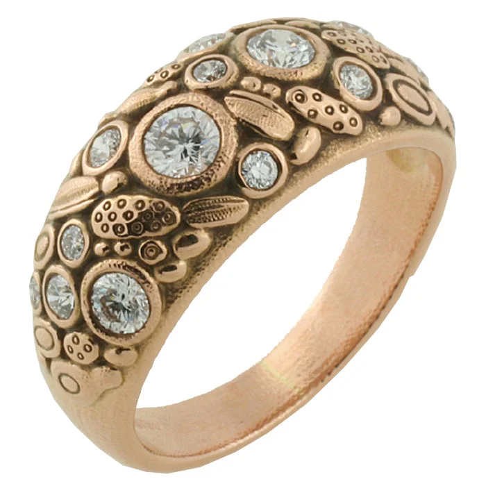 women's rings with diamond side stones -Alex Sepkus Dome Ring - R-71R