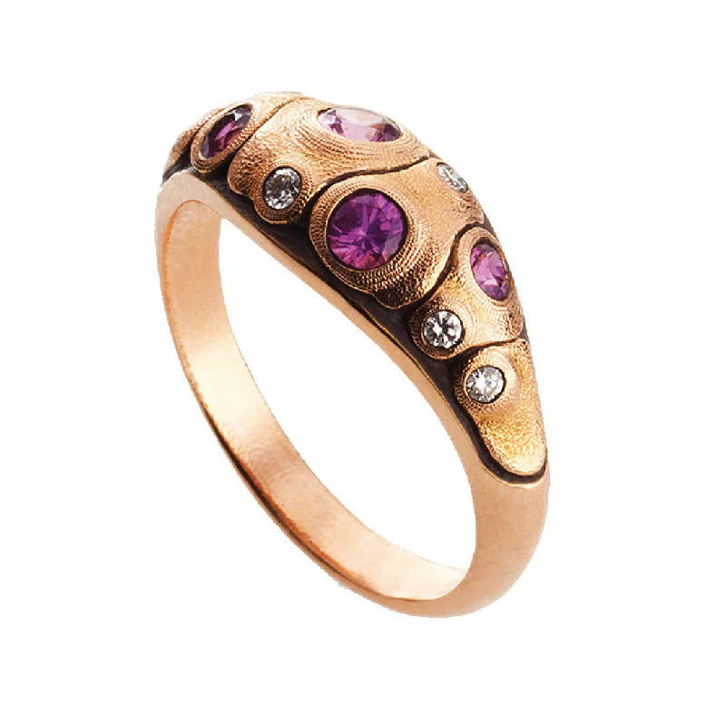 women's rings with round halo -Alex Sepkus Emma Dome Ring - R-208RS