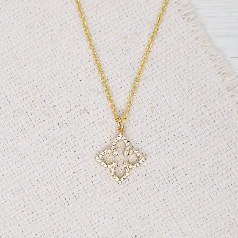 women's necklaces with celestial design -Crystal Lotus Necklace