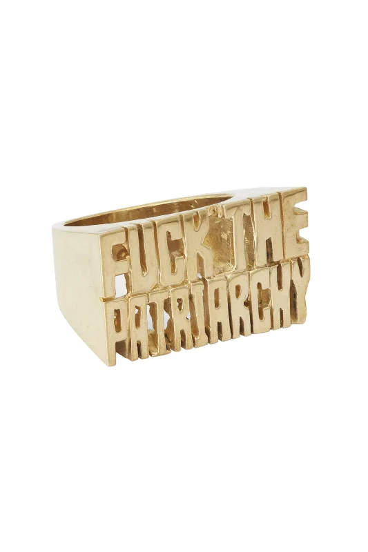 women's rings with oval design -Fuck the Patriarchy Ring