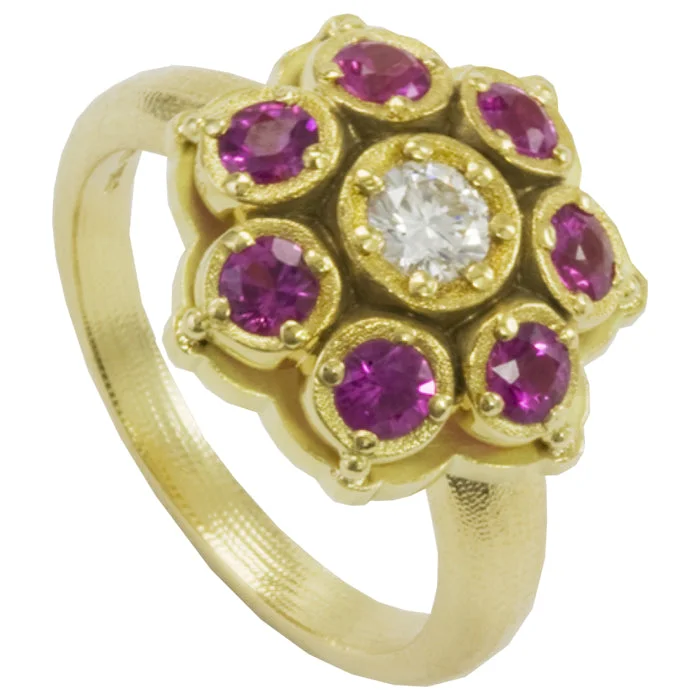 women's rings with square design -Alex Sepkus Flower Ring - R-157S