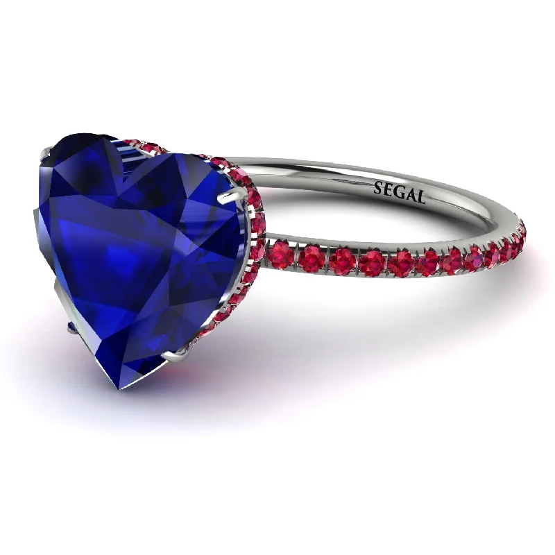 women's engagement rings with three-stone setting -Heart Shape Sapphire Ring - Noelle No. 60